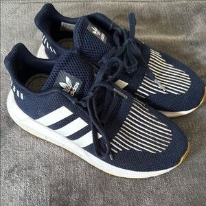 Adidas Kids Dark Blue and White Sneakers